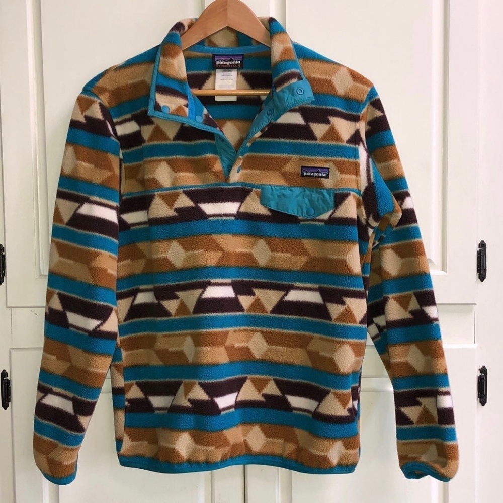 SOLD!! M Rare Patagonia Pullover Synchilla Tribal Native Southwestern jacket - Picture 1 of 5